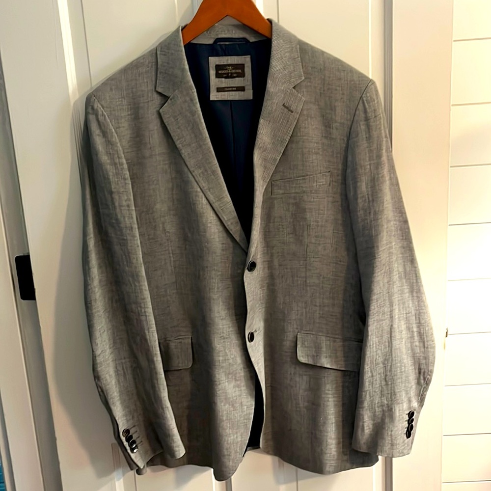 Rodd & Gunn Classic Fit Cotton & Linen Men’s Sport Coat - Gray - Medium | 40”